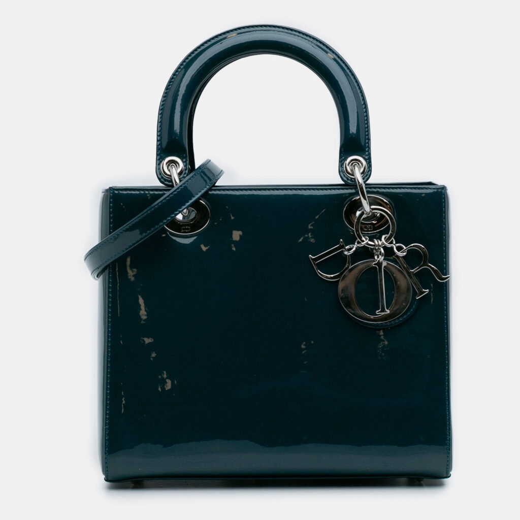 Dior Blue Medium Patent Lady Dior