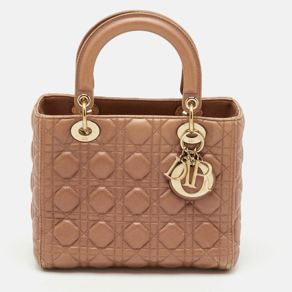 luxury-women-dior-used-handbags-p1231395-017-1.jpg Dior Beige Cannage Leather Medium Lady Dior Tote