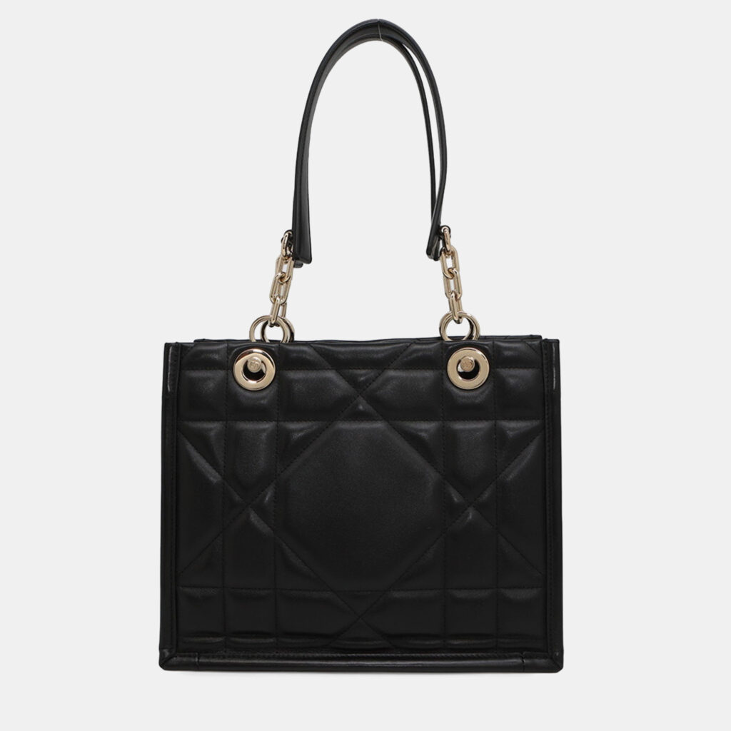 Christian Dior Black Leather Archi Cannage Essential Tote Christian Dior Black Leather Archi Cannage Essential Tote