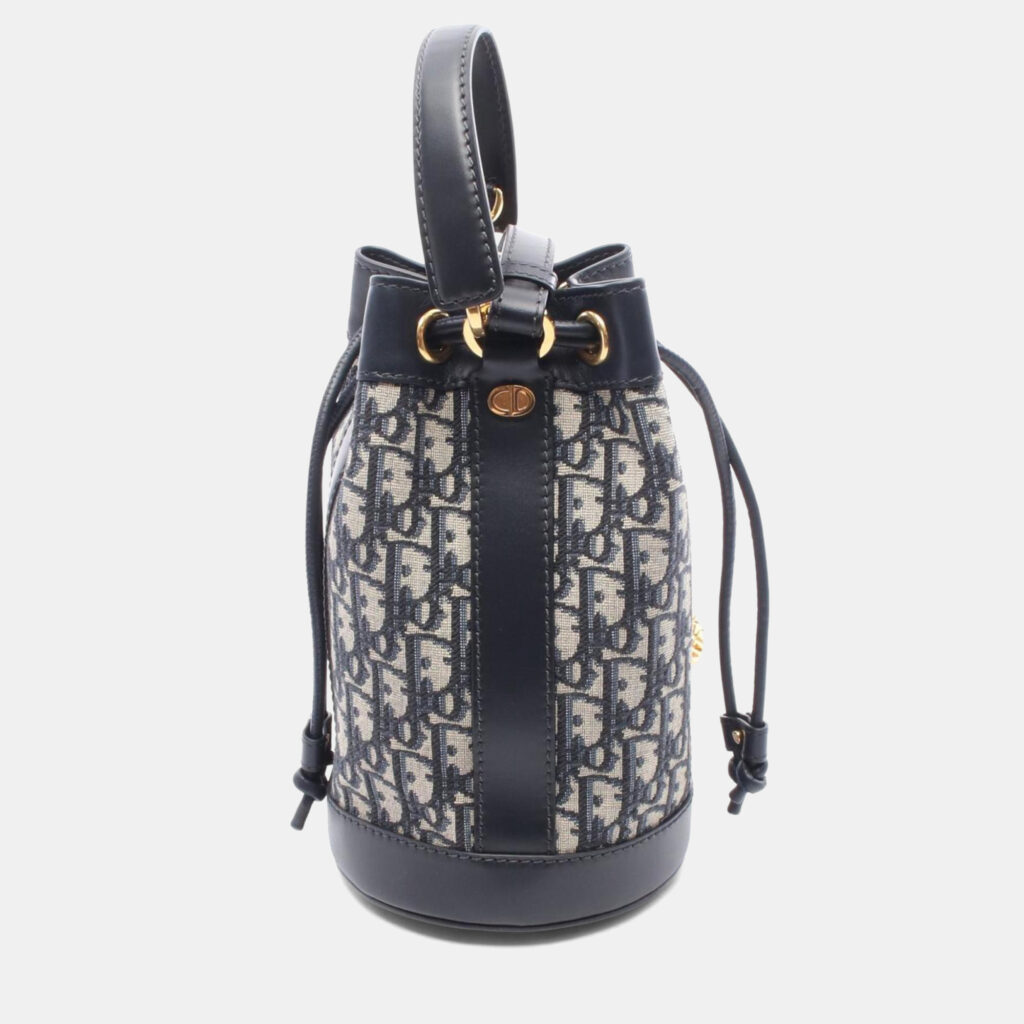 Christian Dior Dior Oblique Backpack Canvas And Leather Navy/Gray Christian Dior Dior Oblique Backpack Canvas And Leather Navy/Gray