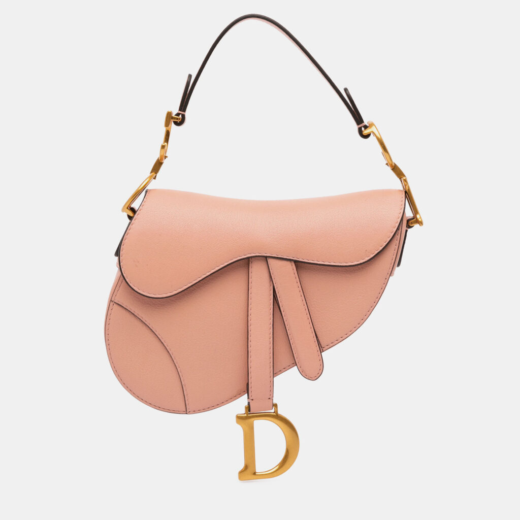 Dior Pink Mini Grained Calfskin Saddle Bag