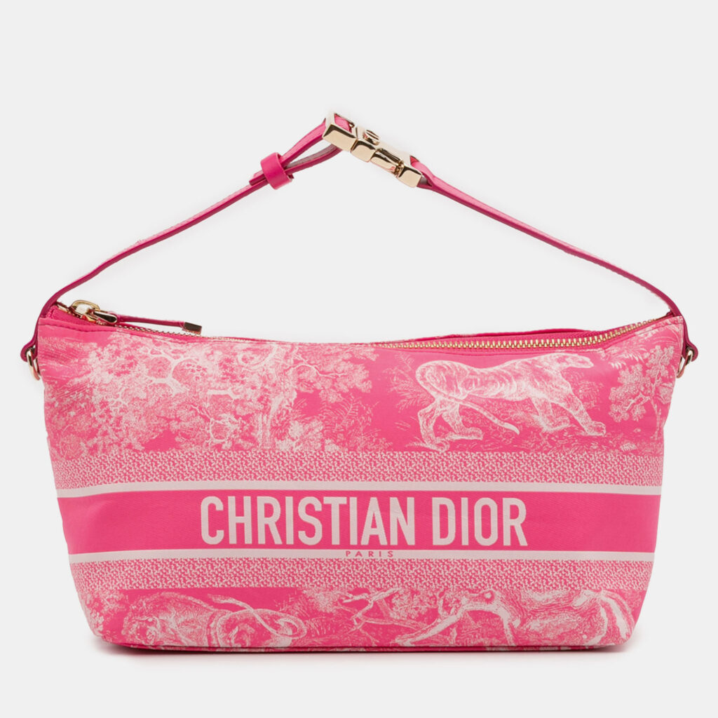 Dior Pink Medium Technical Fabric Toile de Jouy Reverse DiorTravel Nomad Pouch Dior Pink Medium Technical Fabric Toile de Jouy Reverse DiorTravel Nomad Pouch