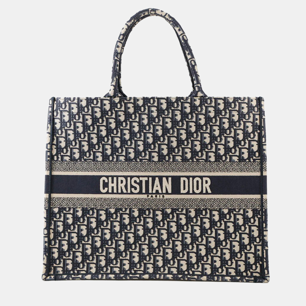 Dior Book Tote Navy Canvas Size Large Dior Book Tote Navy Canvas Size Large