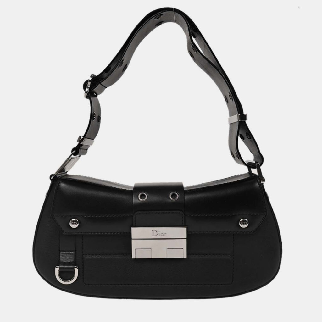 Christian Dior Black Leather Street Chic Columbus Shoulder Bag Christian Dior Black Leather Street Chic Columbus Shoulder Bag