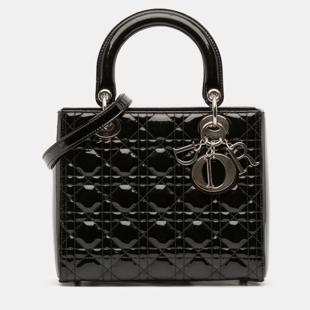 Dior Black Medium Patent Cannage Lady Dior Dior Black Medium Patent Cannage Lady Dior