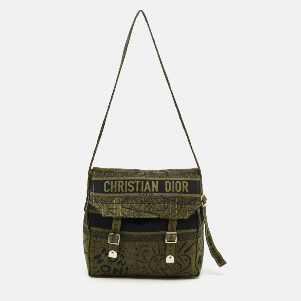 Dior Green Embroidered Canvas Diorcamp Messenger Bag Dior Green Embroidered Canvas Diorcamp Messenger Bag