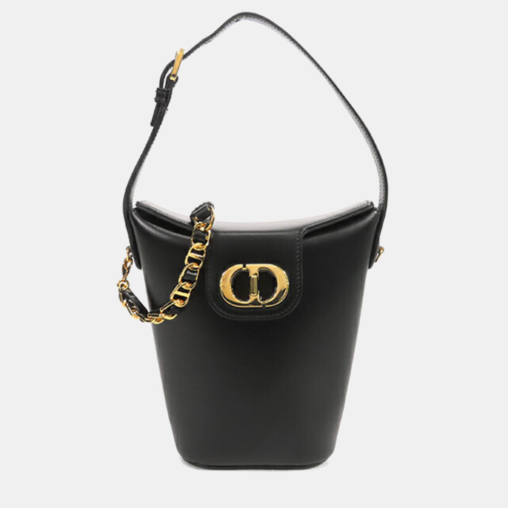 Dior Black Mini Calfskin 30 Montaigne Amber Bucket Bag
