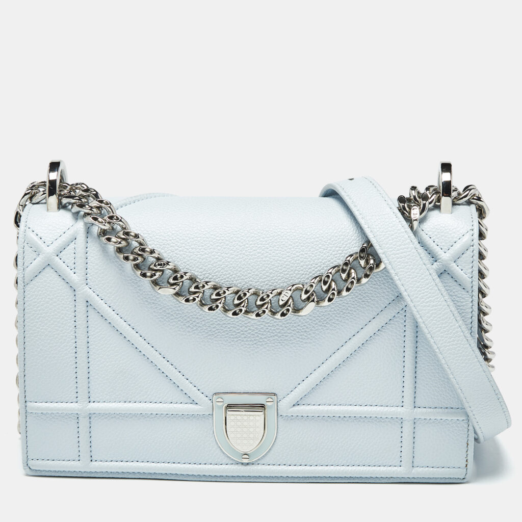 Dior Light Blue Cannage Leather Small Diorama Flap Bag Dior Light Blue Cannage Leather Small Diorama Flap Bag