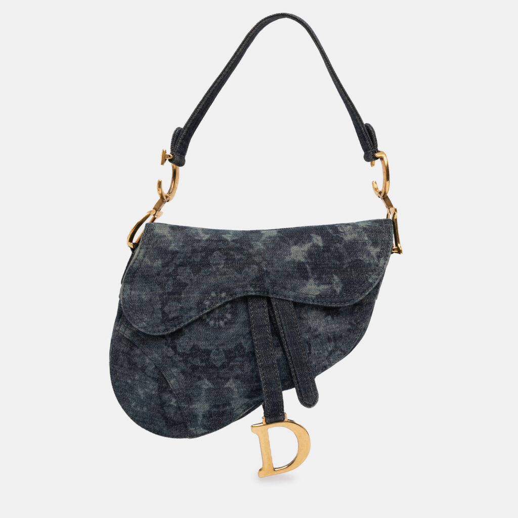 Dior Blue Denim Tie Dye Saddle Bag Dior Blue Denim Tie Dye Saddle Bag