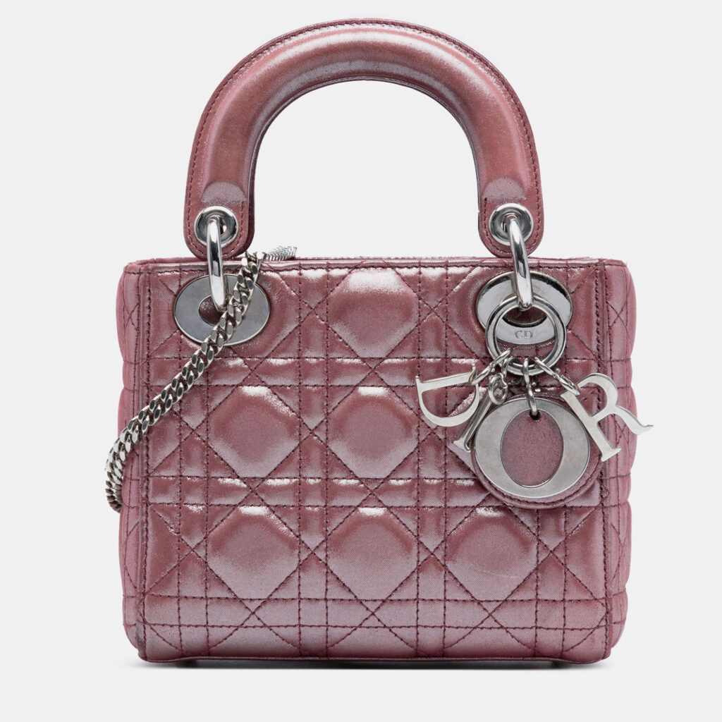 Dior Mini Iridescent Lambskin Cannage Lady Dior