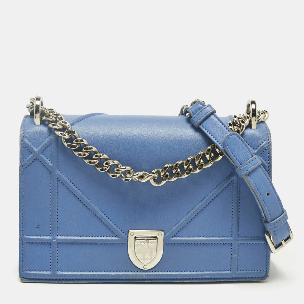 Dior Light Blue Cannage Leather Small Diorama Flap Bag Dior Light Blue Cannage Leather Small Diorama Flap Bag