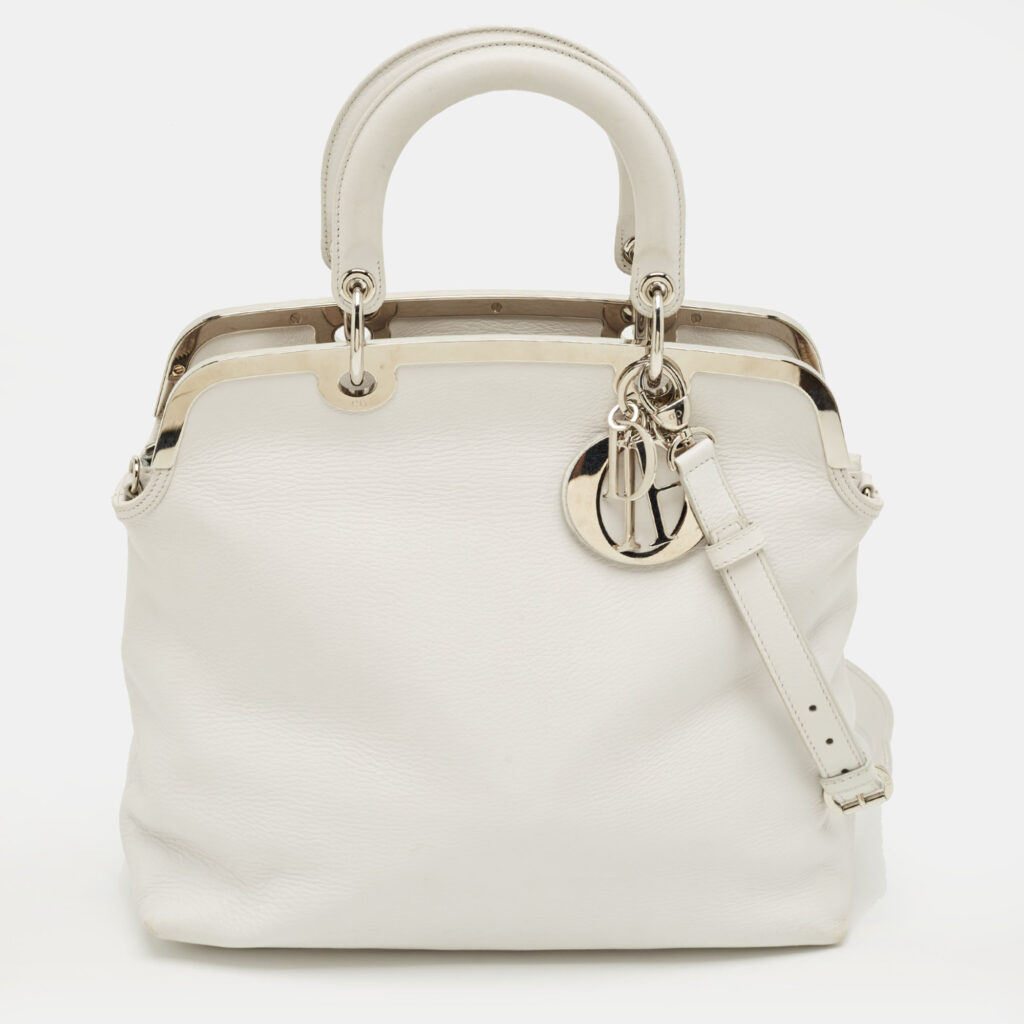 Dior White Leather Medium Granville Tote Dior White Leather Medium Granville Tote