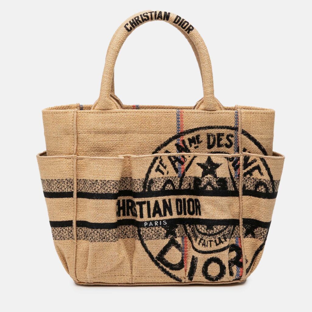 Dior Beige Small Jute Catherine Tote Dior Beige Small Jute Catherine Tote