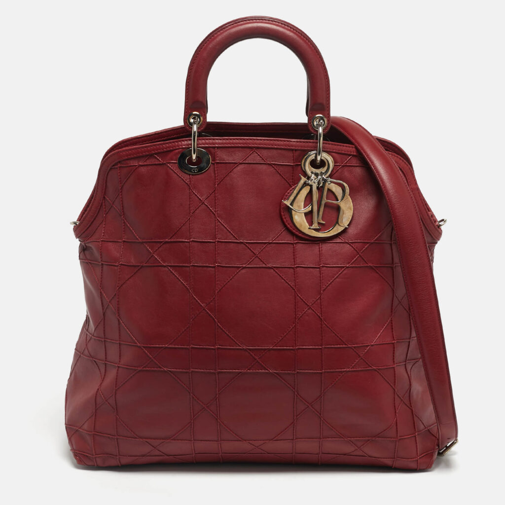 Dior Red Cannage Leather Granville Tote Dior Red Cannage Leather Granville Tote