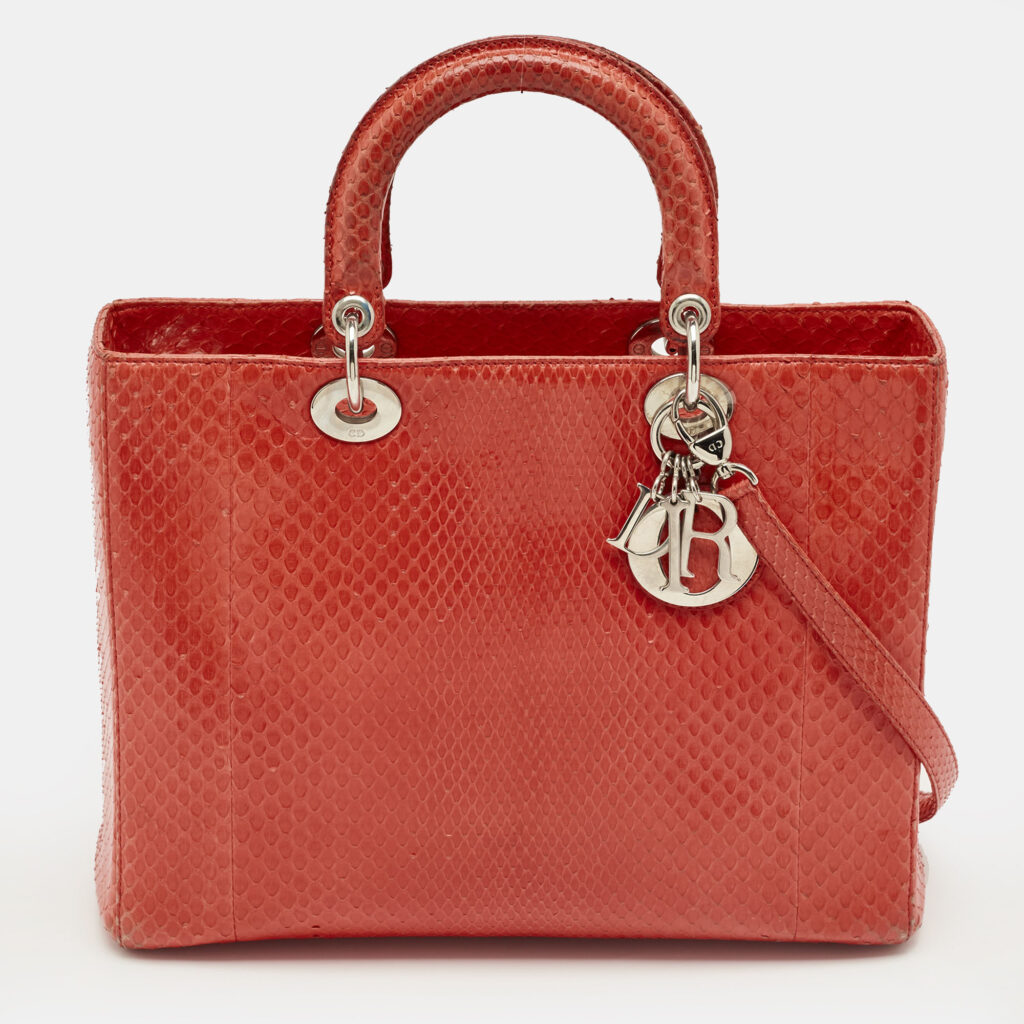 Dior Red Python Large Lady Dior Tote Dior Red Python Large Lady Dior Tote