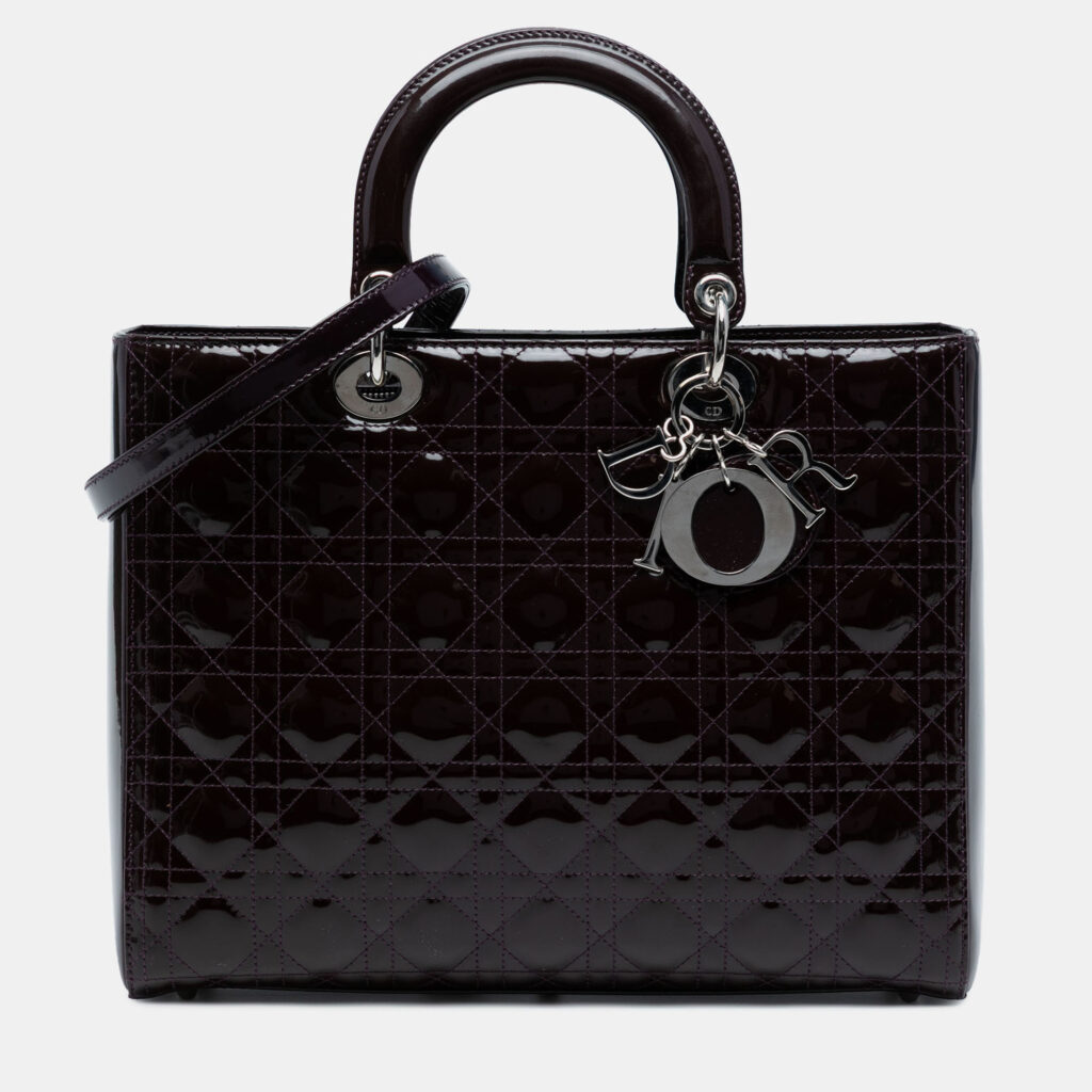 Dior Purple Large Patent Cannage Lady Dior Dior Purple Large Patent Cannage Lady Dior