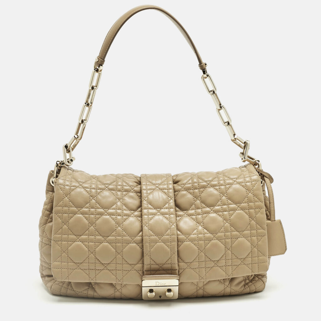 Dior Beige Cannage Leather Miss Dior Shoulder Bag Dior Beige Cannage Leather Miss Dior Shoulder Bag