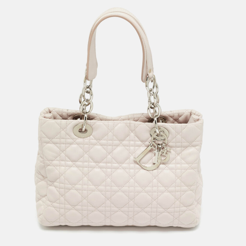 Dior Light Pink Cannage Leather Small Soft Lady Dior Tote Dior Light Pink Cannage Leather Small Soft Lady Dior Tote