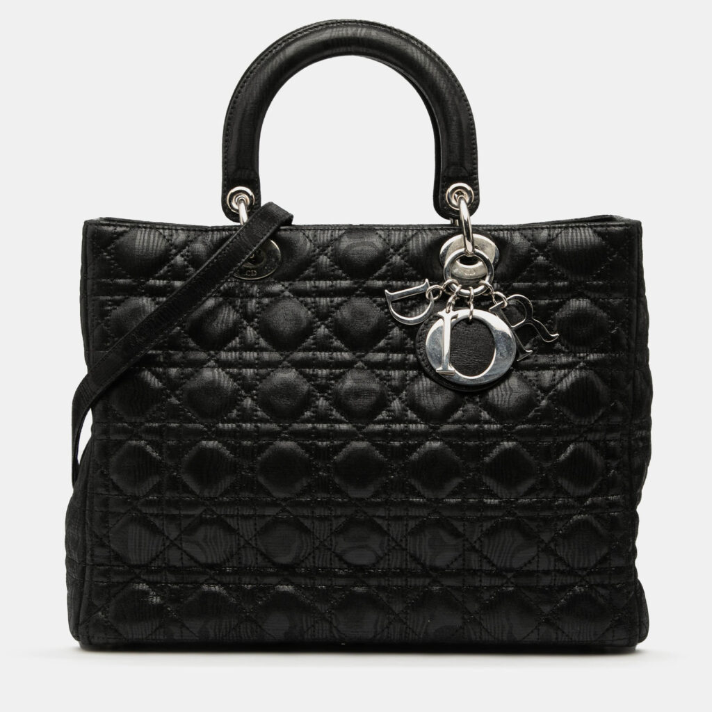 Dior Black Large Iridescent Fabric Cannage Lady Dior Dior Black Large Iridescent Fabric Cannage Lady Dior