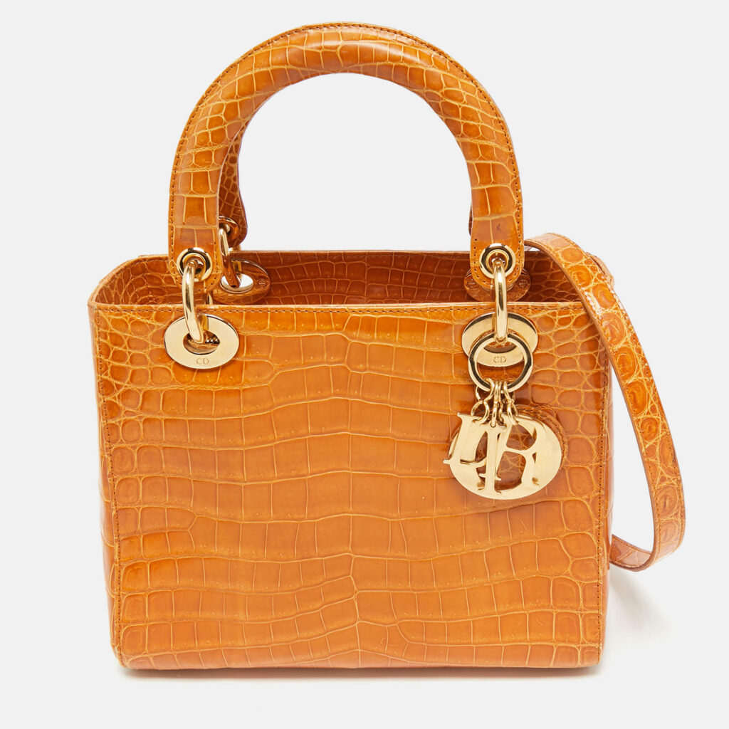Dior Brown Crocodile Medium Limited Edition 032 Lady Dior Tote Dior Brown Crocodile Medium Limited Edition 032 Lady Dior Tote