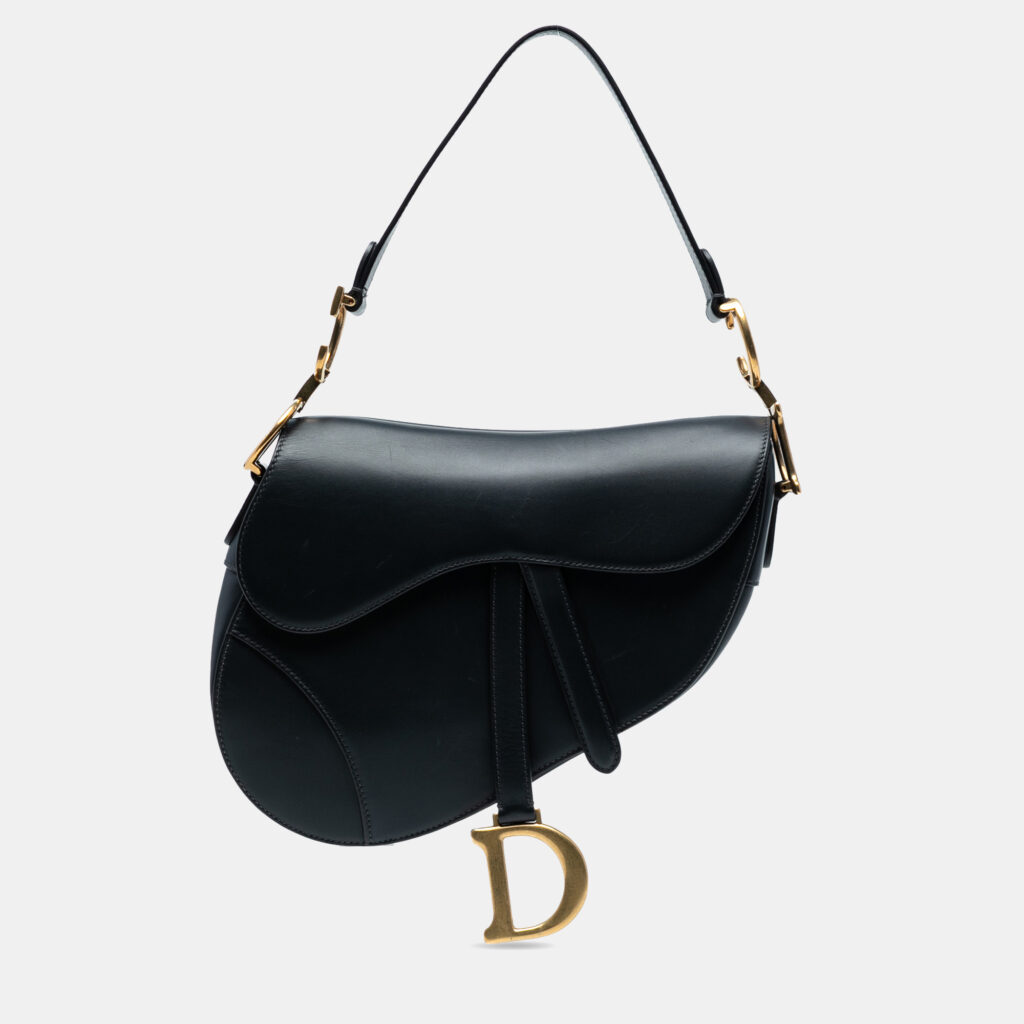 Dior Black Smooth Calfskin Saddle Bag