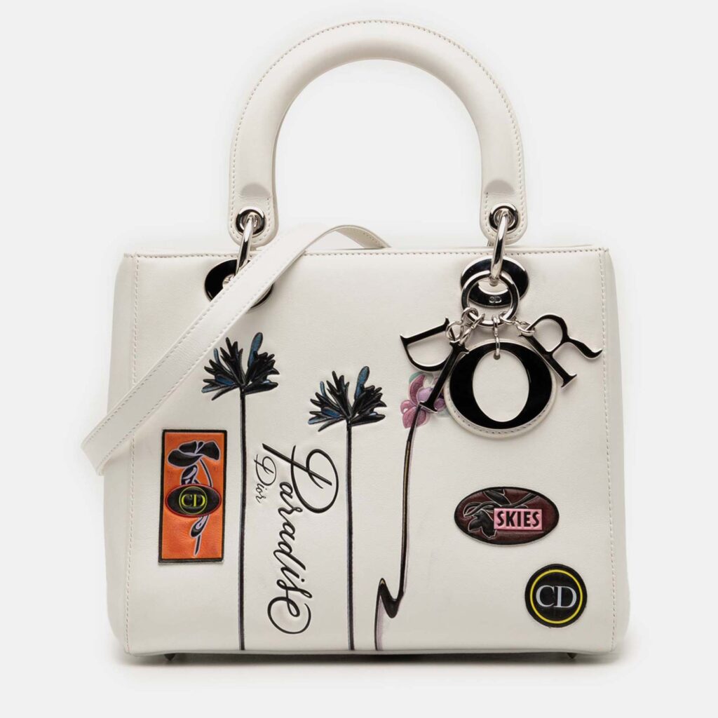 Dior White Medium Lambskin Paradise Lady Dior Dior White Medium Lambskin Paradise Lady Dior