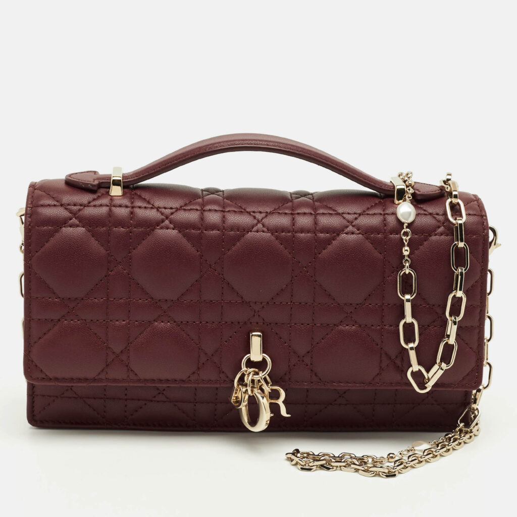 Dior Burgundy Cannage Leather My Dior Shoulder Bag Dior Burgundy Cannage Leather My Dior Shoulder Bag