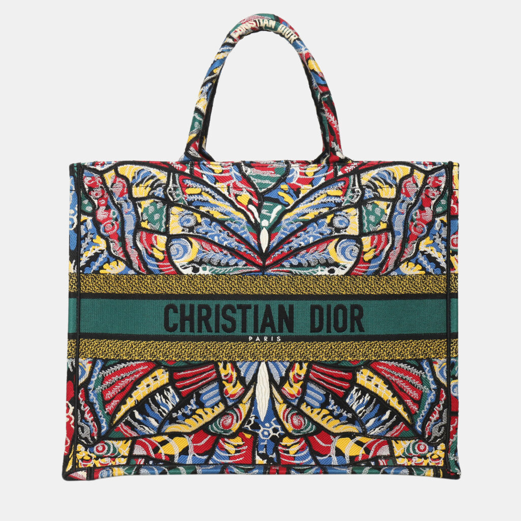 Dior Multicolor Canvas Large Book Tote Bag