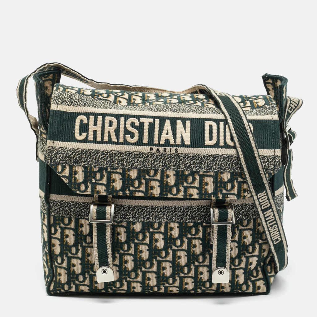Dior Green Embroidered Canvas Diorcamp Messenger Bag