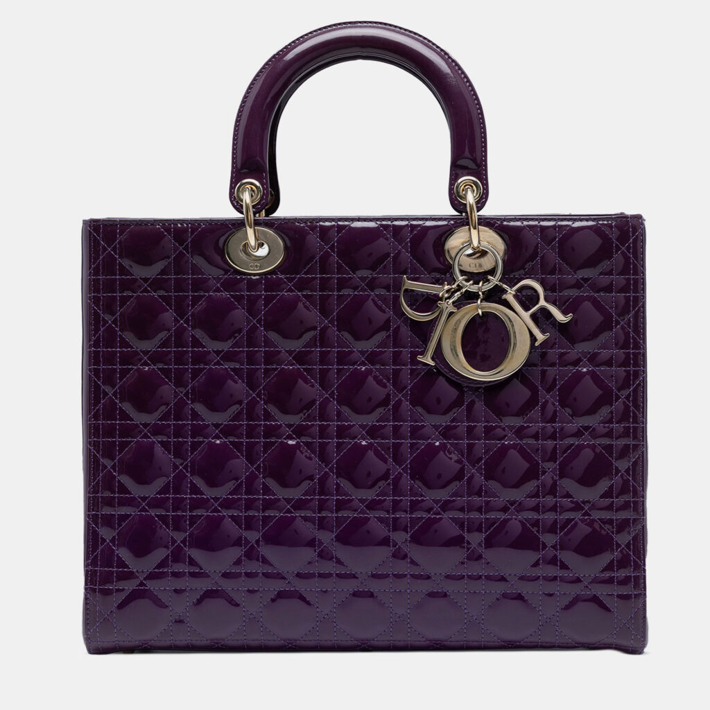 Dior Purple Large Patent Cannage Lady Dior Dior Purple Large Patent Cannage Lady Dior