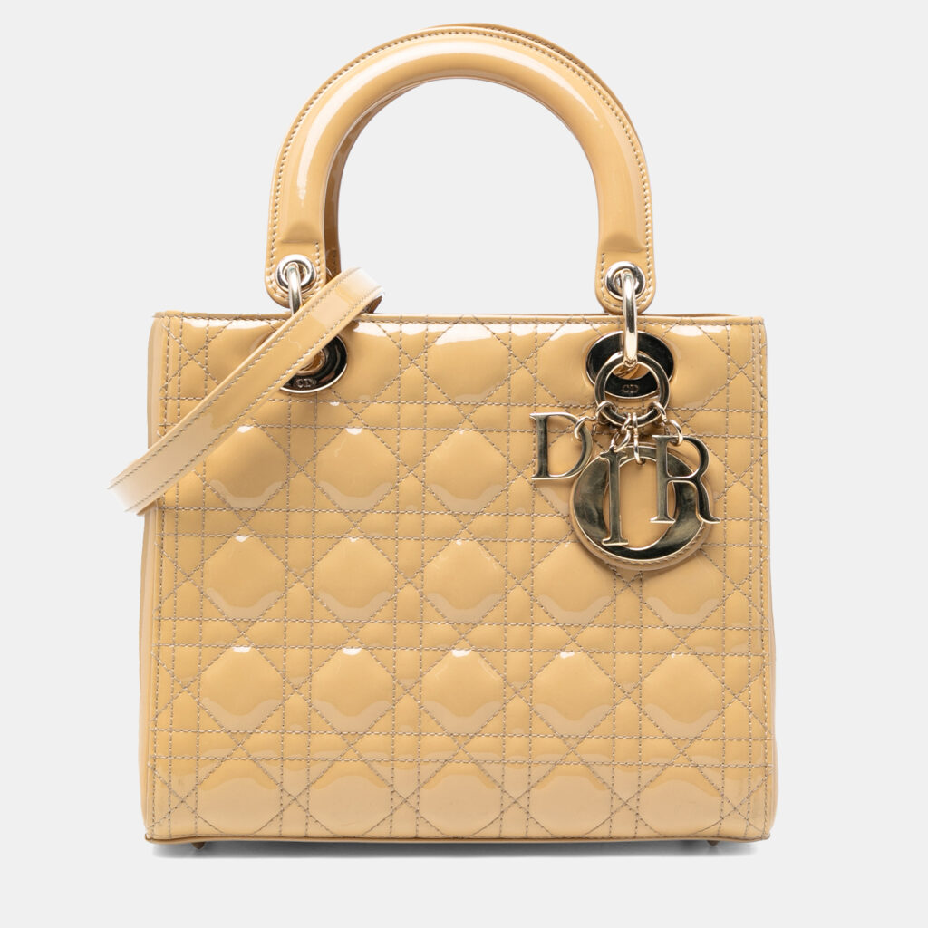 luxury-women-dior-used-handbags-p1244226-010-1.jpg Dior Brown Medium Patent Cannage Lady Dior
