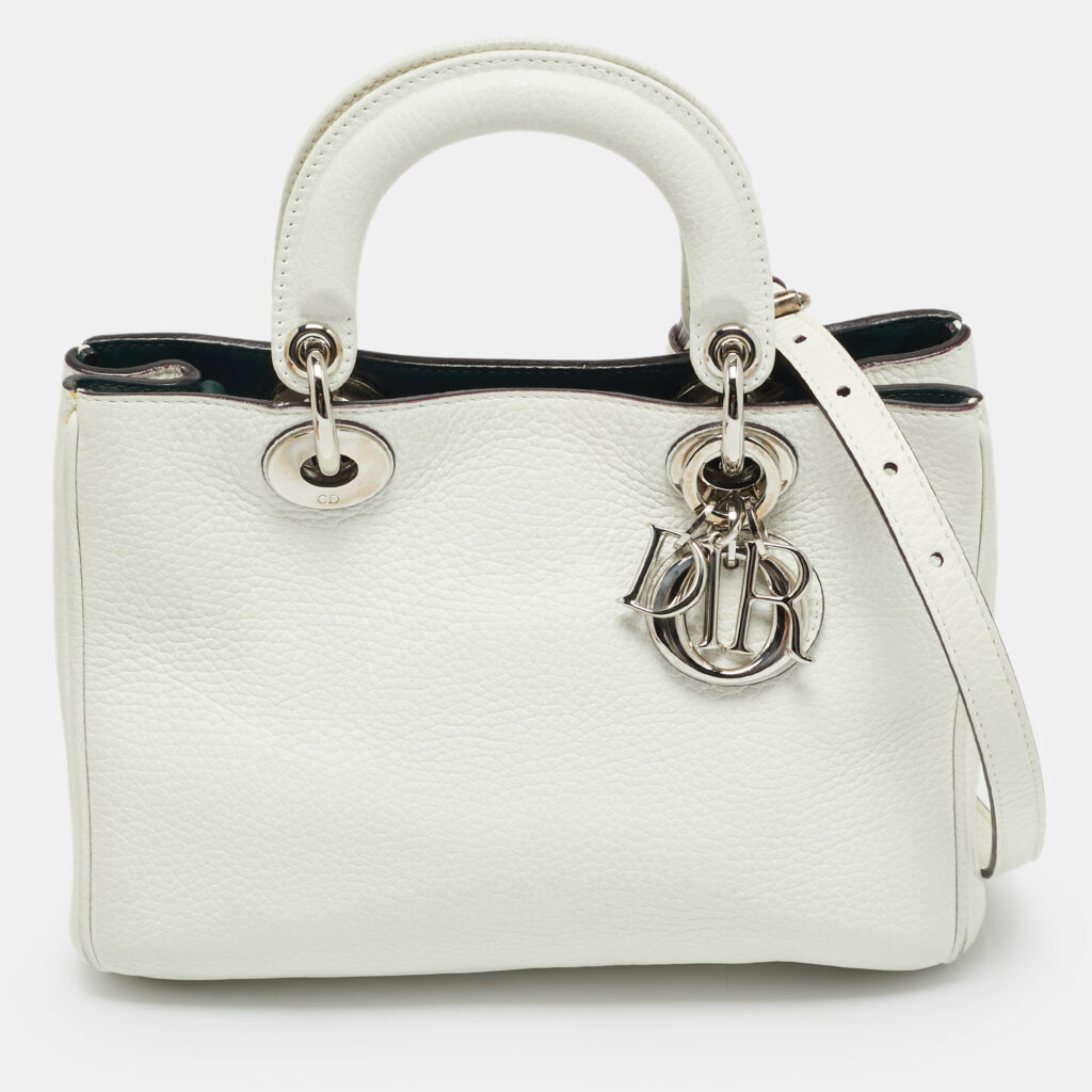 Dior Diorissimo Small White Leather Tote Dior Diorissimo Small White Leather Tote
