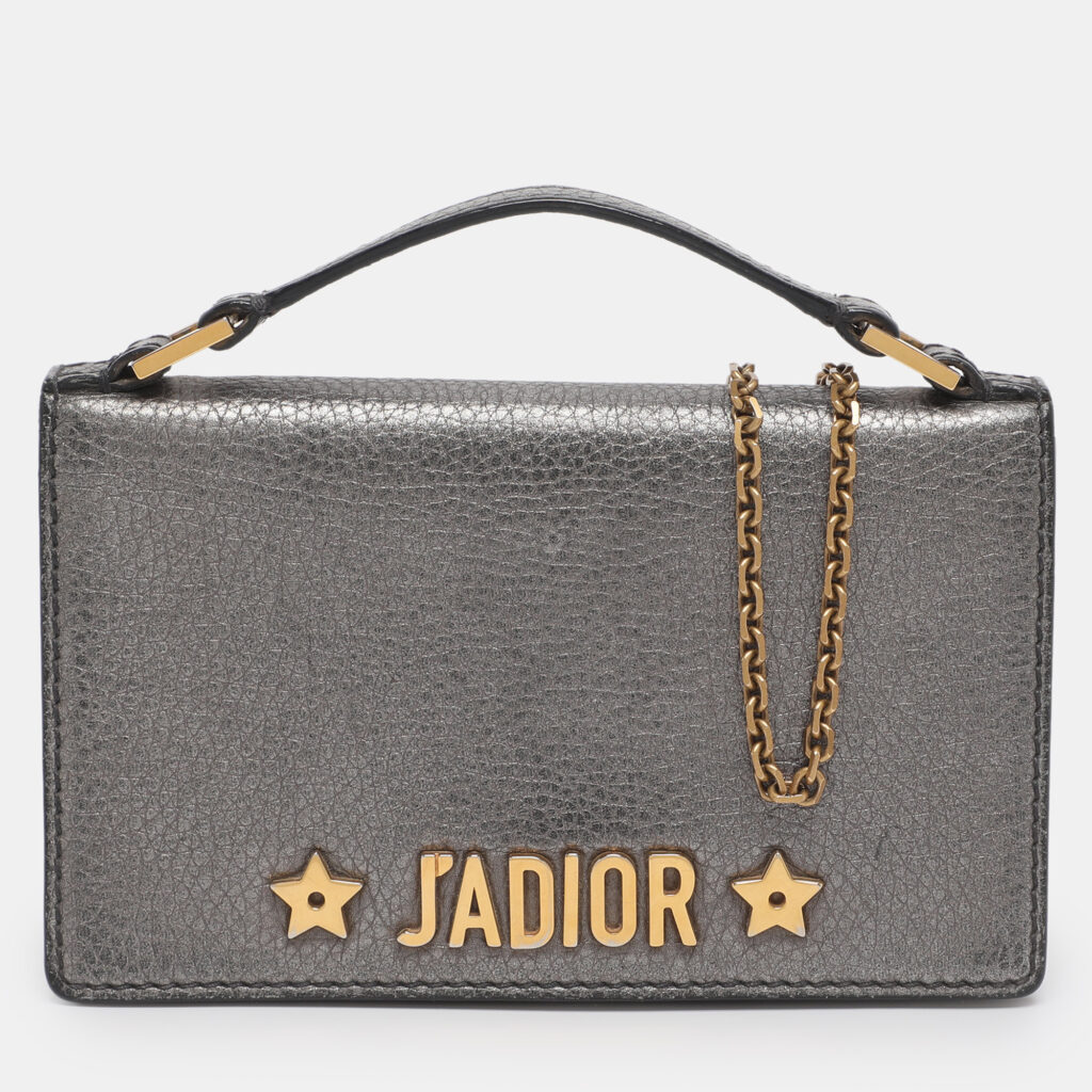 luxury-women-dior-used-handbags-p1246149-001.jpg Dior Silver Leather J'adior Chain Clutch