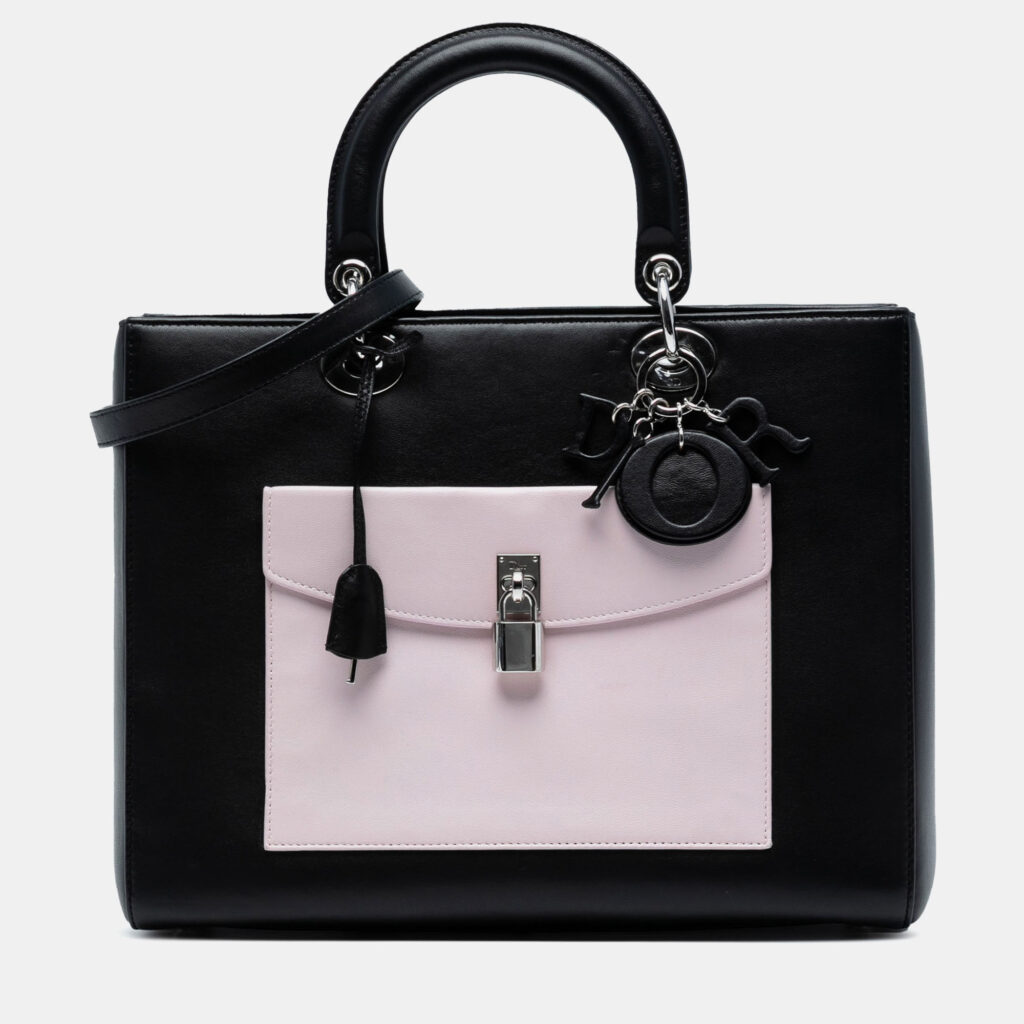 Dior Black Large Calfskin Pocket Tote Lady Dior Dior Black Large Calfskin Pocket Tote Lady Dior