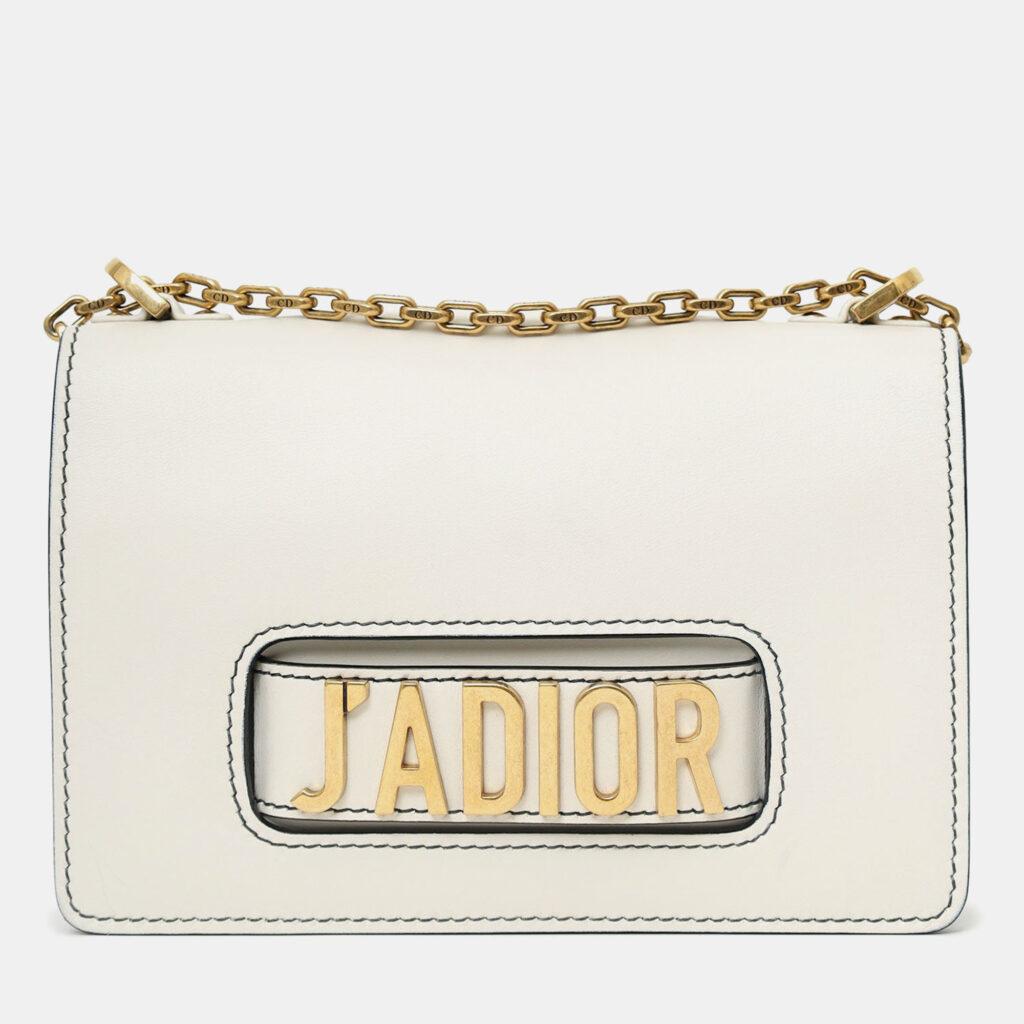 Christian Dior White Leather J'Adior Medium Shoulder Bag Christian Dior White Leather J'Adior Medium Shoulder Bag