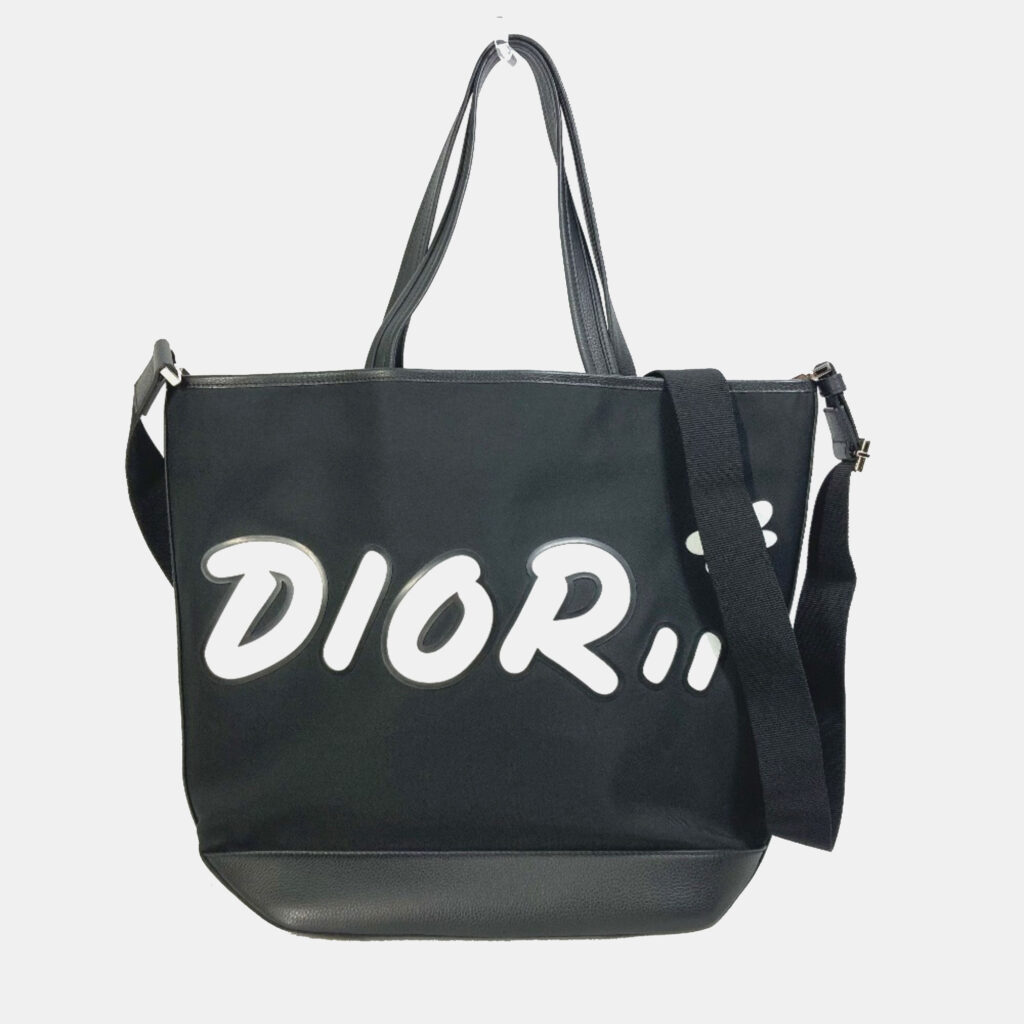 Christian Dior-Om Kaws Collaboration Japan Limited Crossbody Tote Bag Black/White Christian Dior-Om Kaws Collaboration Japan Limited Crossbody Tote Bag Black/White
