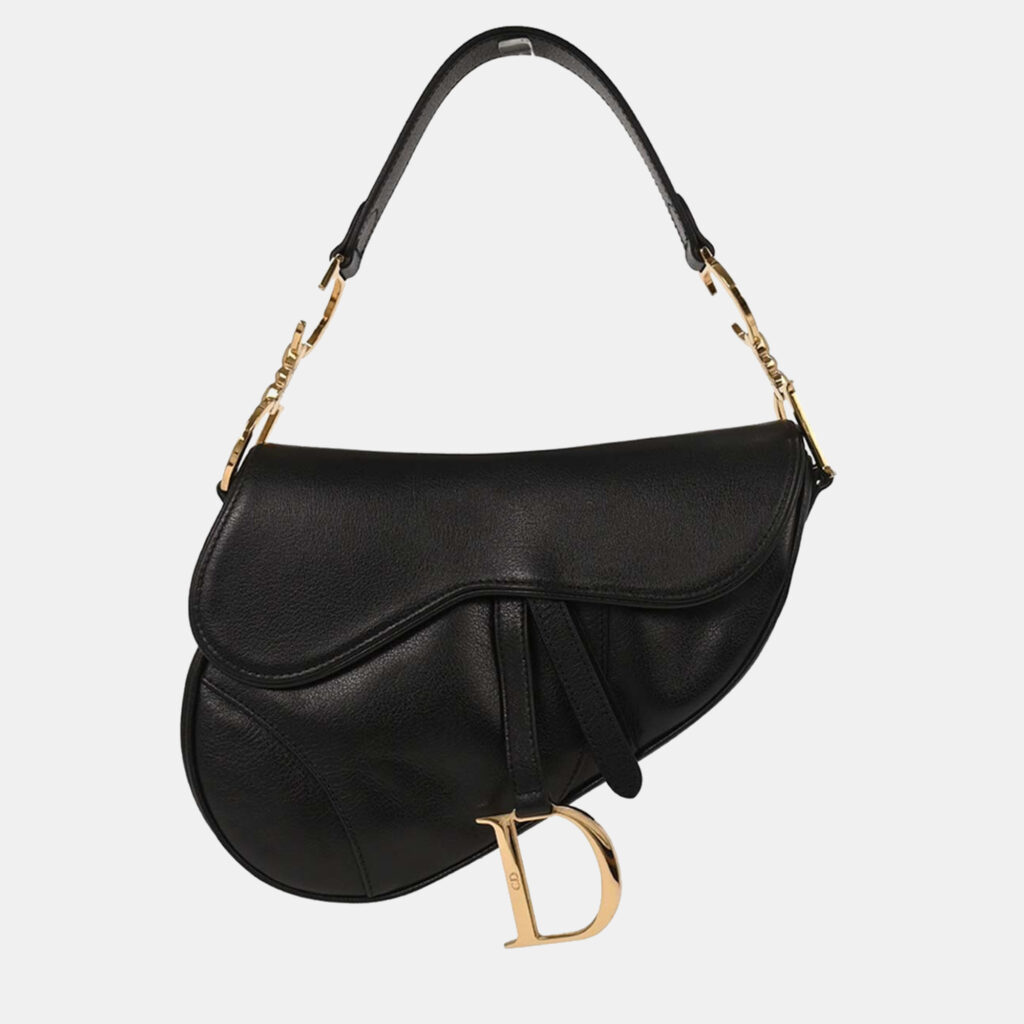 Christian Dior Black Leather Saddle Handbag Christian Dior Black Leather Saddle Handbag