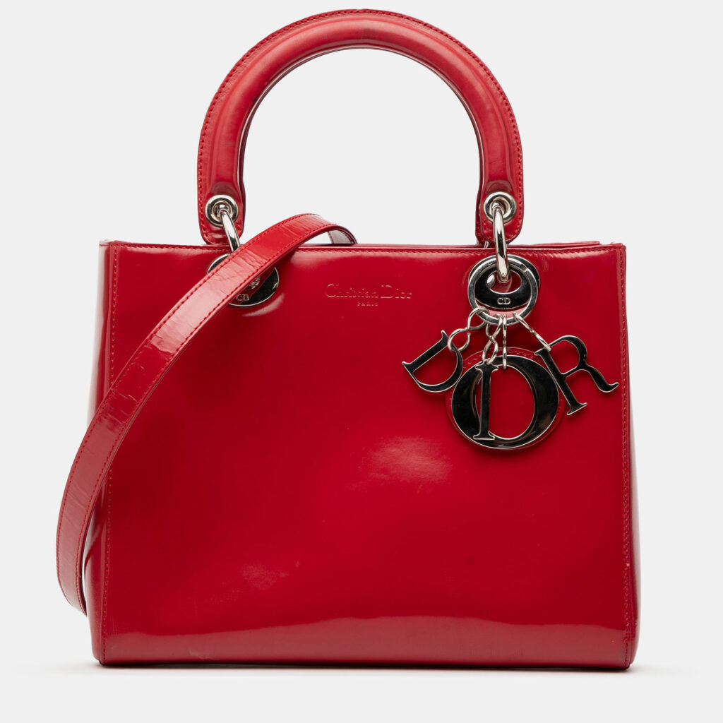 Dior Red Medium Patent Lady Dior Dior Red Medium Patent Lady Dior