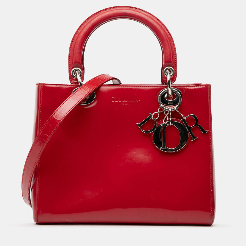 Dior Red Medium Patent Lady Dior Dior Red Medium Patent Lady Dior