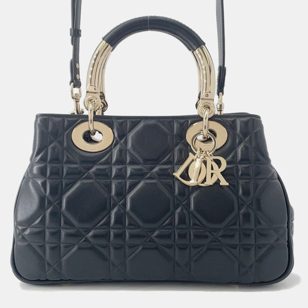 Dior Lady'S 95.22 2Way Handbag Black Leather Size Medium Dior Lady'S 95.22 2Way Handbag Black Leather Size Medium