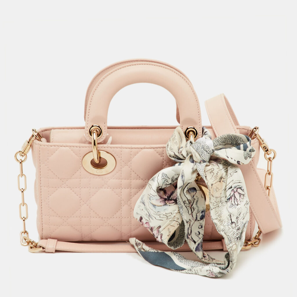 Dior Lady D-Joy Small Pink Cannage Leather Tote