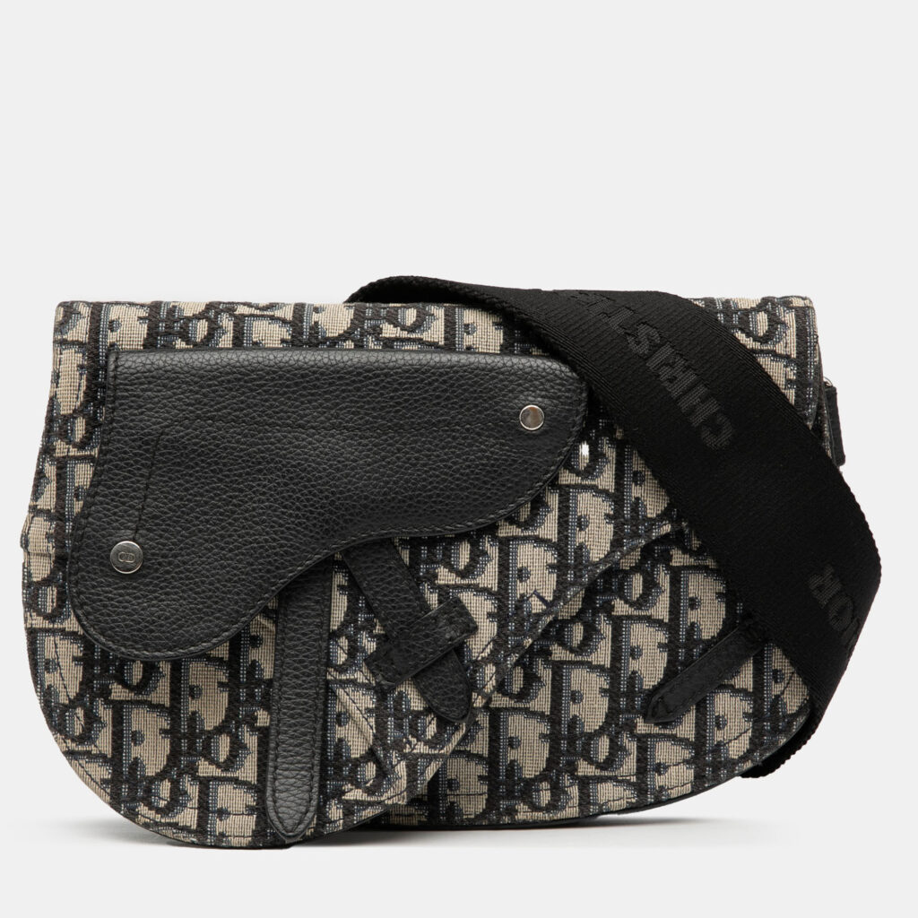 Dior Blue Oblique Canvas Saddle Messenger Bag Dior Blue Oblique Canvas Saddle Messenger Bag