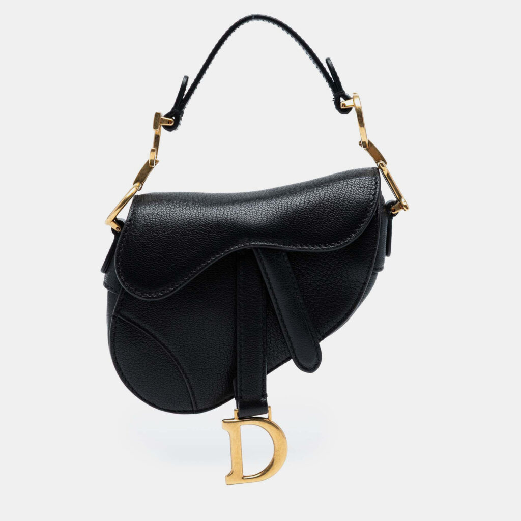 Dior Black Micro Goatskin Saddle
