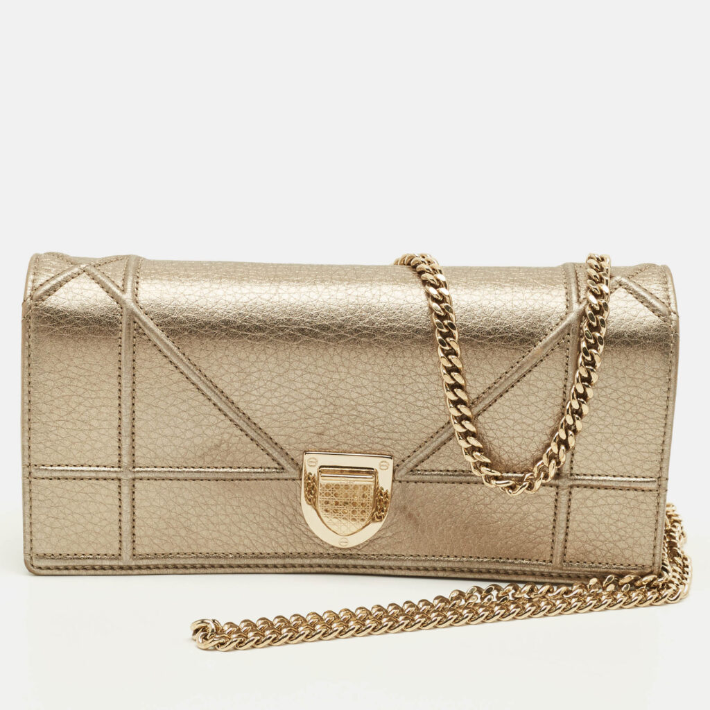 Dior Diorama Gold Leather Wallet On Chain Dior Diorama Gold Leather Wallet On Chain