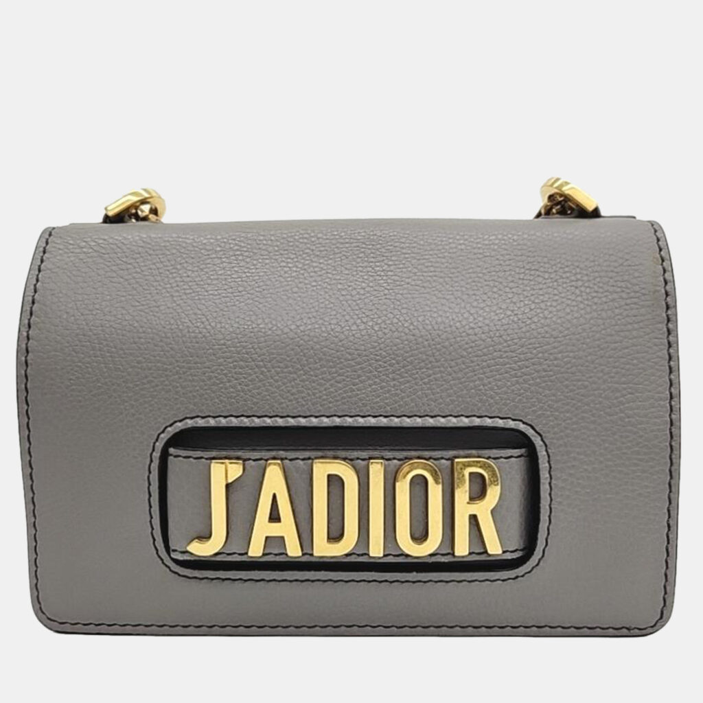 Christian Dior Grey Calfskin Medium J'adior Flap Bag Christian Dior Grey Calfskin Medium J'adior Flap Bag