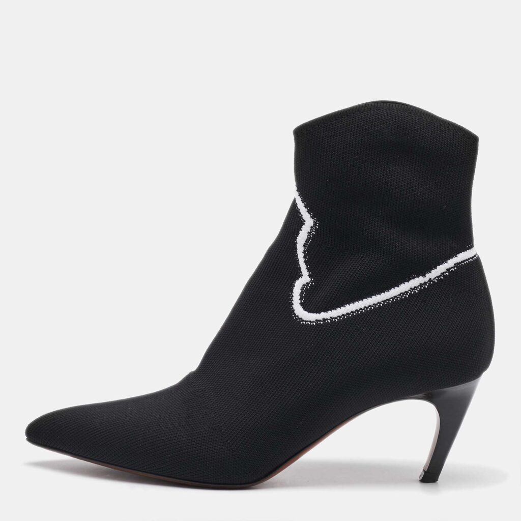 Dior Black Stretch Knit Cowboy Sock Ankle Length Boots Size 37 Dior Black Stretch Knit Cowboy Sock Ankle Length Boots Size 37