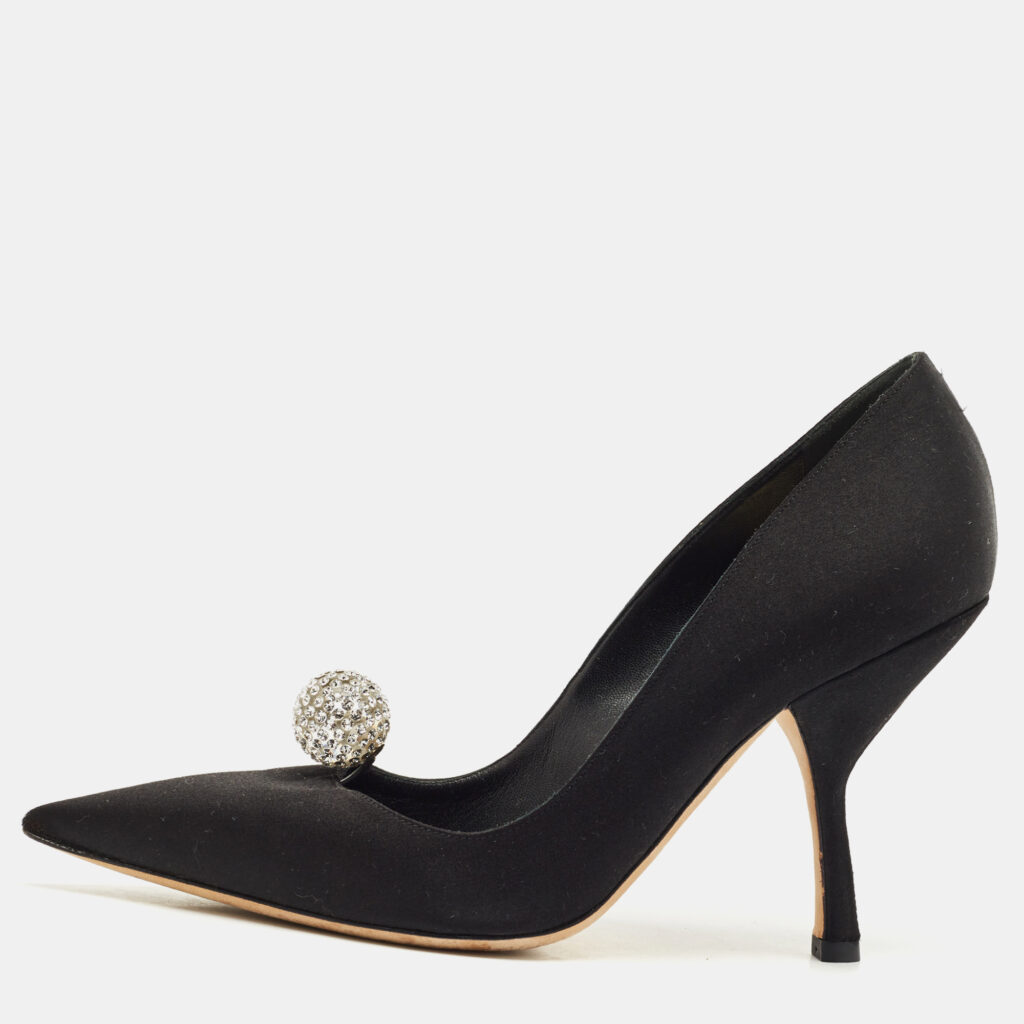 Dior Black Satin Comete Pointed Toe Pumps Size 39 Dior Black Satin Comete Pointed Toe Pumps Size 39