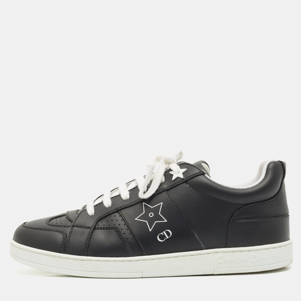 Dior Black Leather Ors low Top Sneakers Size 37.5