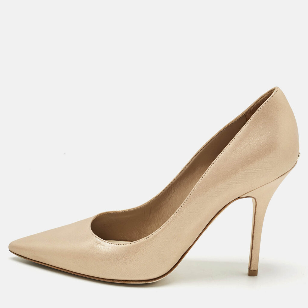 Dior Beige Nubuck Cherie Pointed Toe Pumps Size 38.5