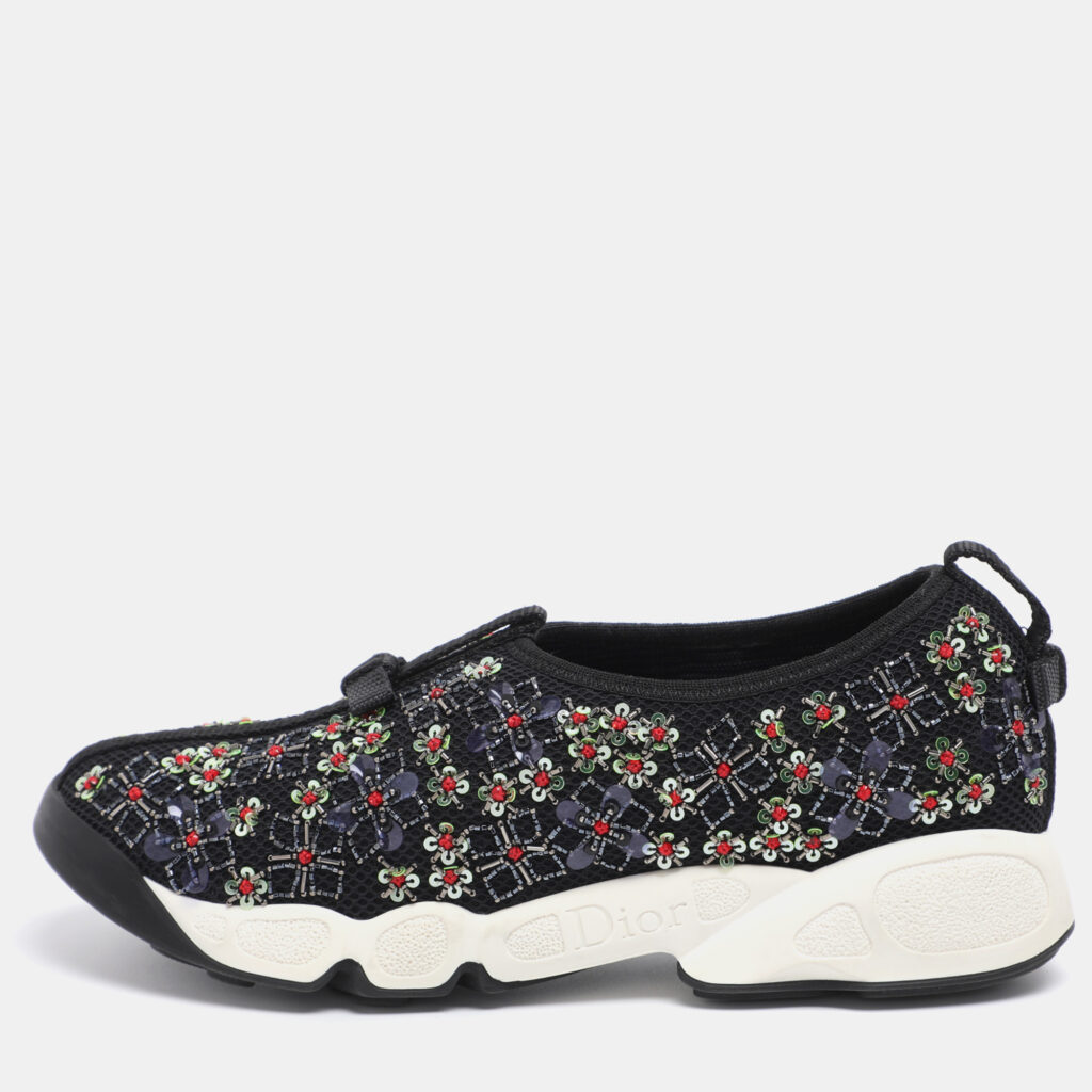 Dior Black Embellished Mesh Fusion Sneakers Size 35,5 Dior Black Embellished Mesh Fusion Sneakers Size 35,5